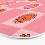 Pink Smiley Face Checkerboard Bath Mat Gallery Image 3
