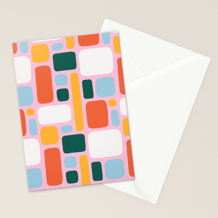Colorful abstract geometric shape pattern Stationery Card Gallery Image 2