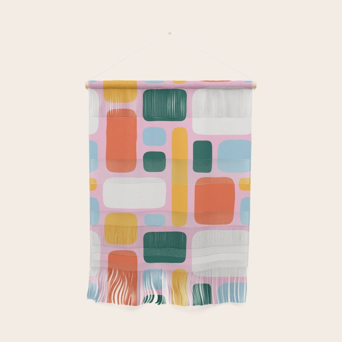 Colorful abstract geometric shape pattern Wall Hanging Gallery Image 1