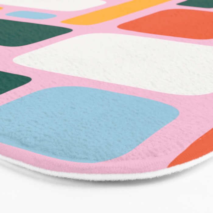 Colorful abstract geometric shape pattern Bath Mat Gallery Image 3