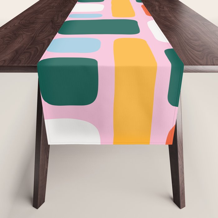 Colorful abstract geometric shape pattern Table Runner Gallery Image 1