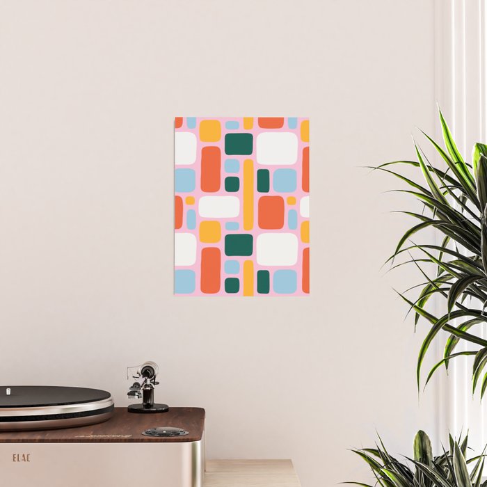 Colorful abstract geometric shape pattern Poster Gallery Image 2