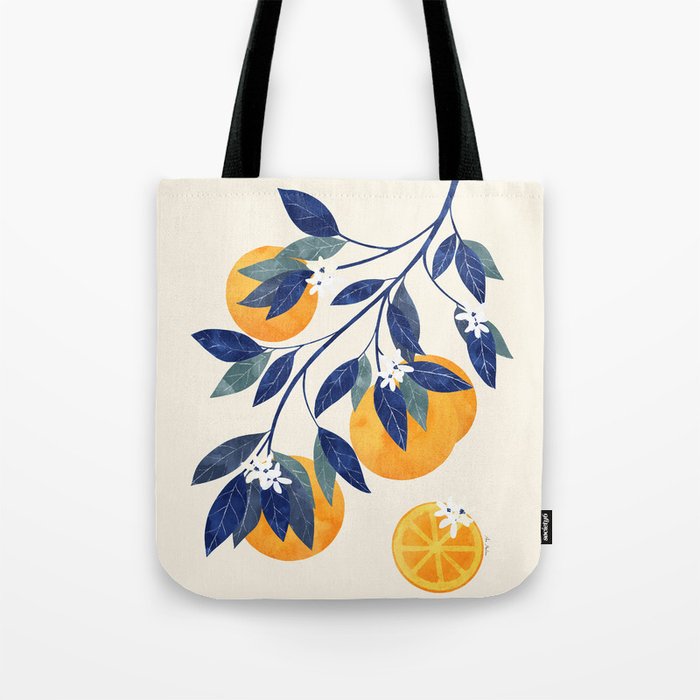 Mediterranean orange branch Tote Bag Gallery Image 1