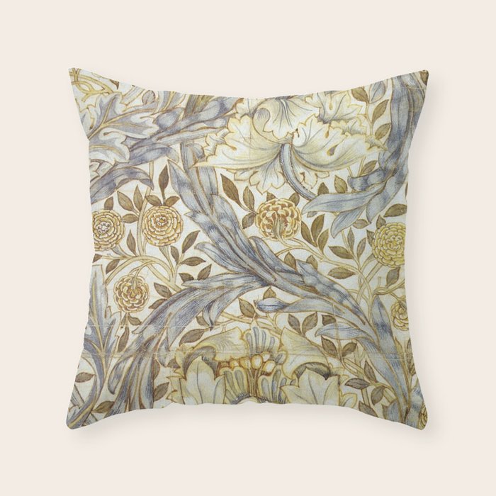 William Morris African Marigold Antique Art Throw Pillow Gallery Image 6