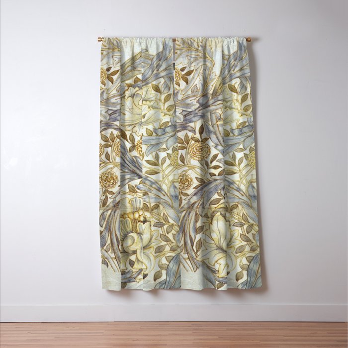 William Morris African Marigold Antique Art Window Curtain Gallery Image 3