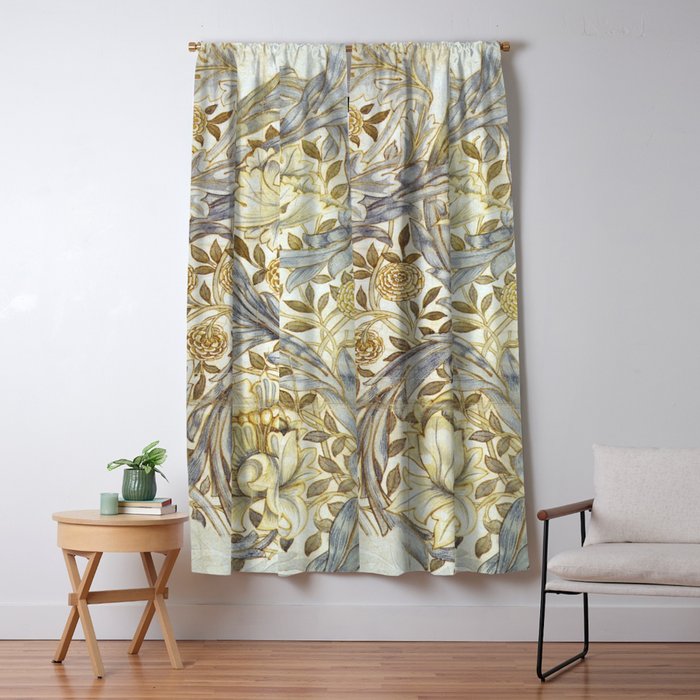 William Morris African Marigold Antique Art Window Curtain Gallery Image 1