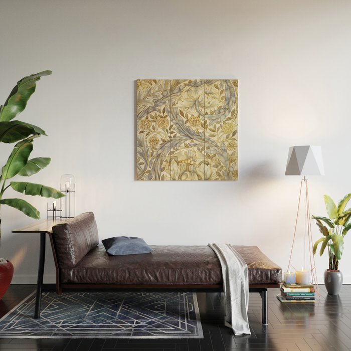 William Morris African Marigold Antique Art Wood Wall Art Gallery Image 2