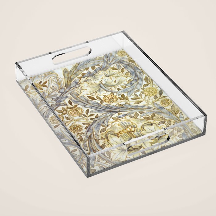 William Morris African Marigold Antique Art Acrylic Tray Gallery Image 1