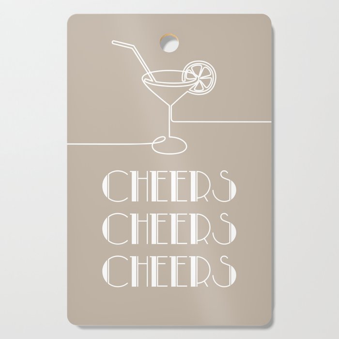 Cheers Cocktail (Beige) Cutting Board Gallery Image 1