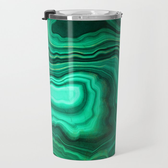 Malachite Texture 10 Travel Mug Gallery Image 3