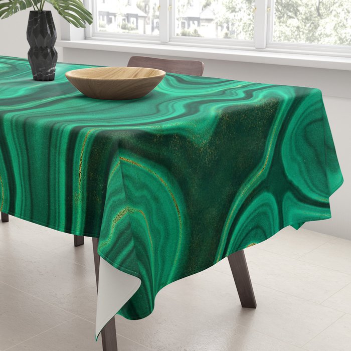 Malachite Texture 10 Tablecloth Gallery Image 3