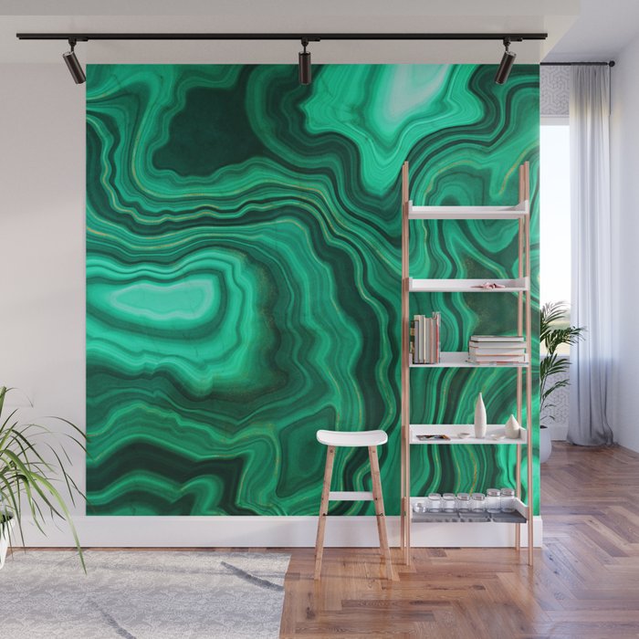 Malachite Texture 10 Wall Mural Gallery Image 1
