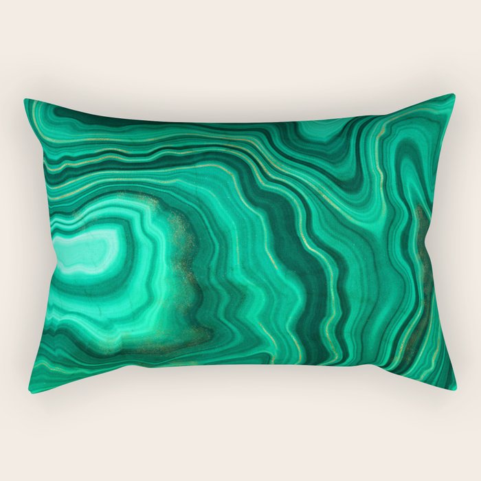 Malachite Texture 10 Rectangular Pillow Gallery Image 2