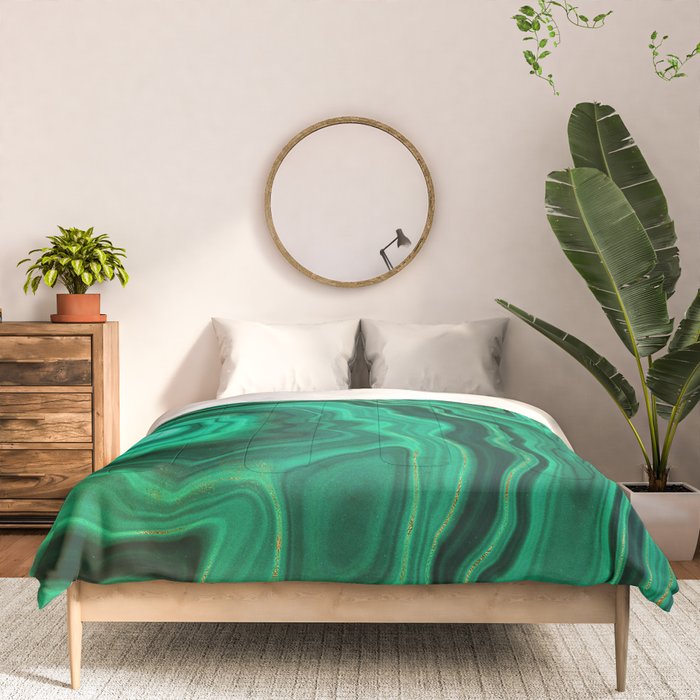 Malachite Texture 10 Comforter Gallery Image 3