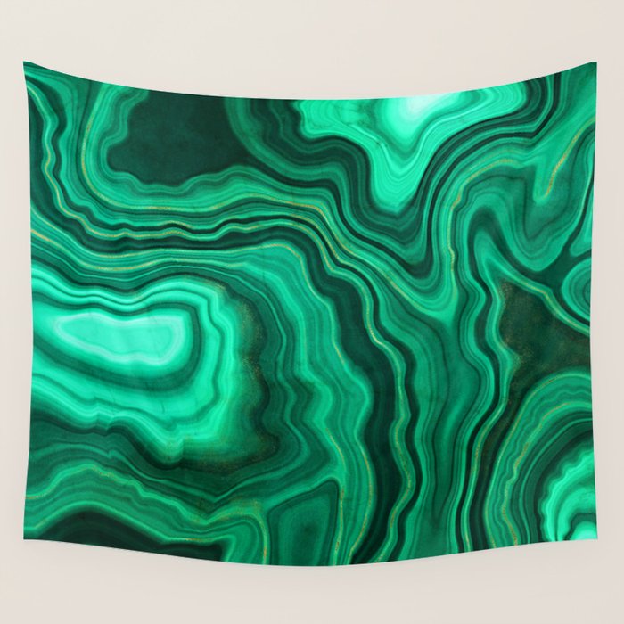 Malachite Texture 10 Wall Tapestry Gallery Image 4