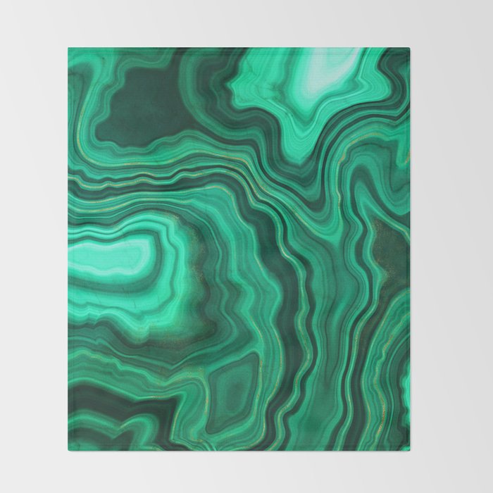 Malachite Texture 10 Throw Blanket Gallery Image 2