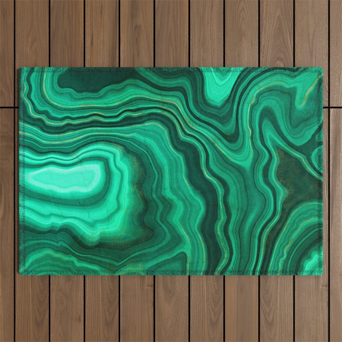Malachite Texture 10 Outdoor Rug Gallery Image 1
