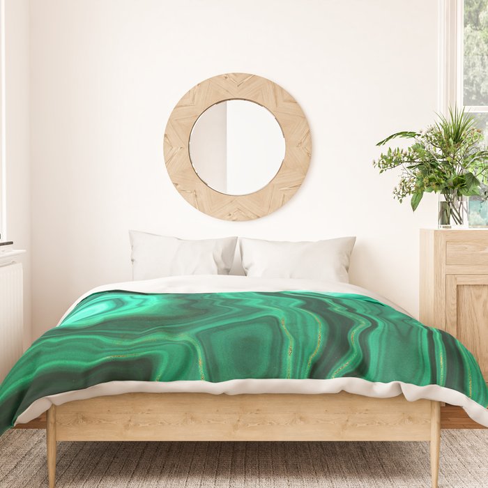 Malachite Texture 10 Duvet Cover Gallery Image 3