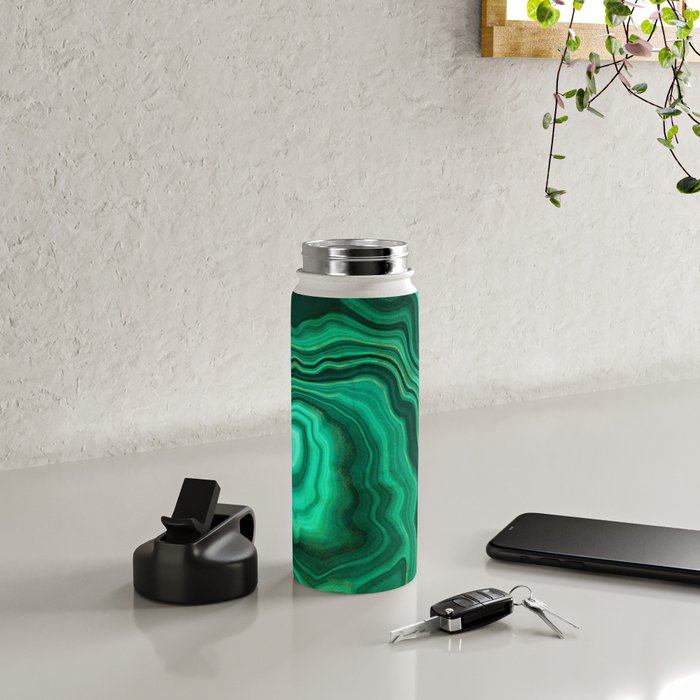 Malachite Texture 10 Water Bottle Gallery Image 4