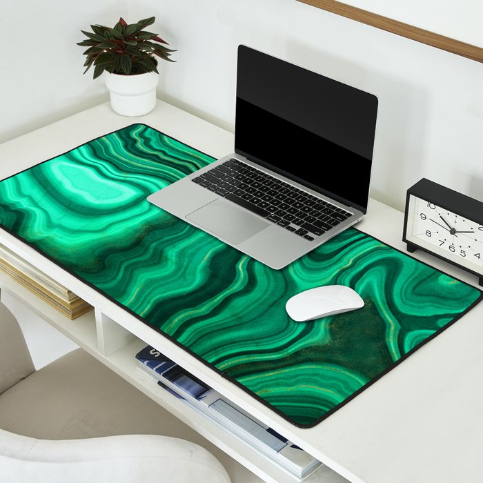 Malachite Texture 10 Desk Mat Gallery Image 2