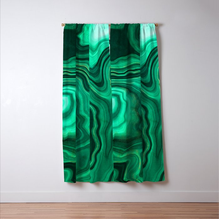 Malachite Texture 10 Window Curtain Gallery Image 3