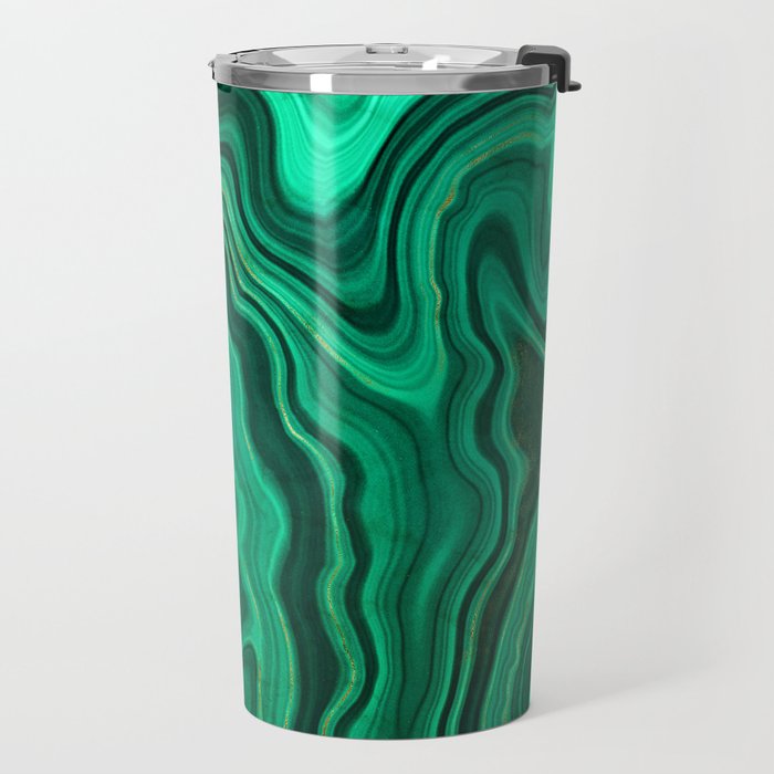 Malachite Texture 10 Travel Mug Gallery Image 2
