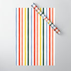 Classic Summer Watercolor Stripes Wrapping Paper Gallery Image 1
