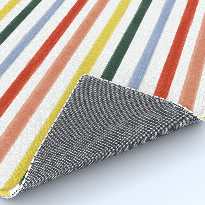 Classic Summer Watercolor Stripes Rug Gallery Image 4