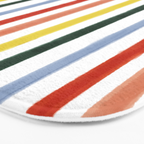 Classic Summer Watercolor Stripes Bath Mat Gallery Image 3