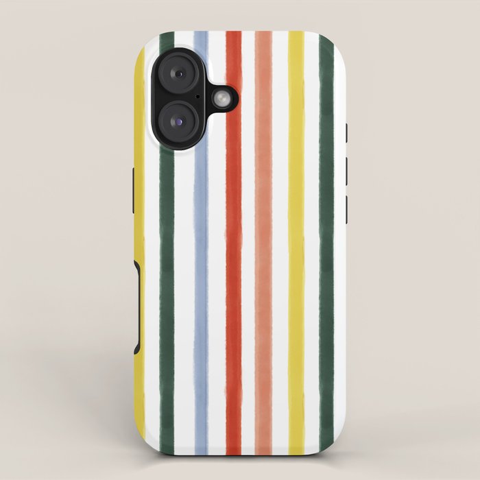 Classic Summer Watercolor Stripes iPhone Case Gallery Image 1