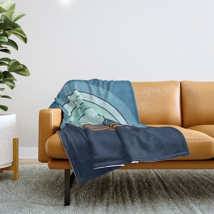 Sun Surf - twilight Throw Blanket Gallery Image 1