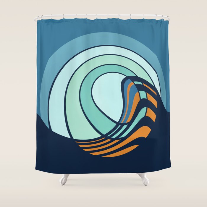Sun Surf - twilight Shower Curtain Gallery Image 1
