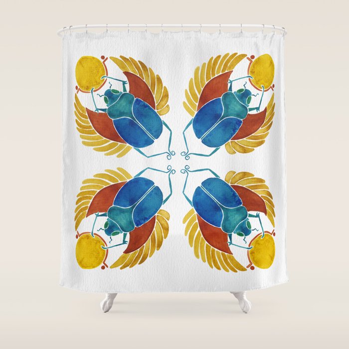Scarab Shower Curtain Gallery Image 1