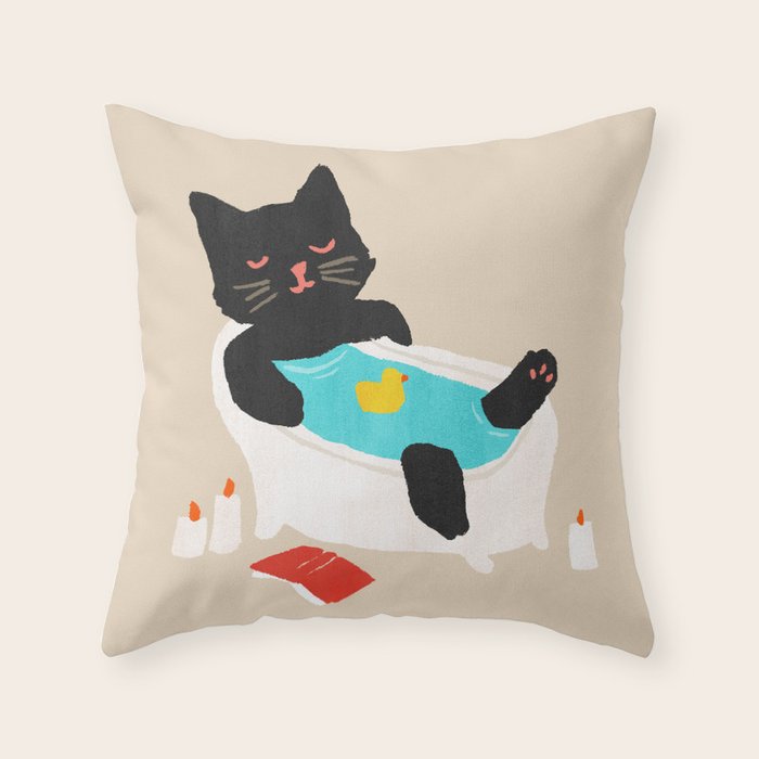 Meow time Throw Pillow Gallery Image 1