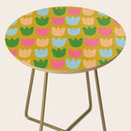 Rows of Tulips in Bloom in Yellow Ochre & Peach Side Table Gallery Image 2