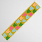 Rows of Tulips in Bloom in Yellow Ochre & Peach Table Runner Gallery Image 3
