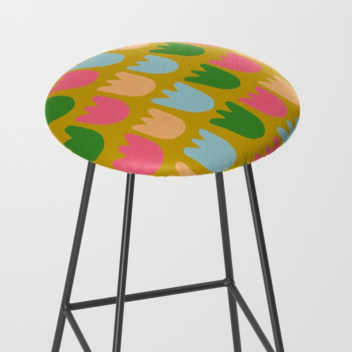 Rows of Tulips in Bloom in Yellow Ochre & Peach Stool Gallery Image 2