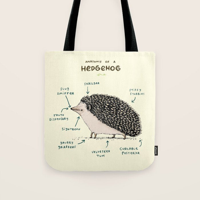 Anatomy of a Hedgehog Tote Bag Gallery Image 1