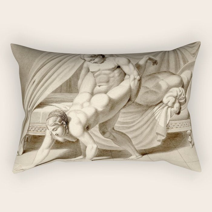 Jean Frédéric Maximilien de Waldeck Erotic Lovers XI Rectangular Pillow Gallery Image 2