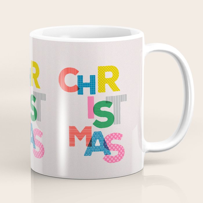 Christmas colorful typography Coffee Mug Gallery Image 1