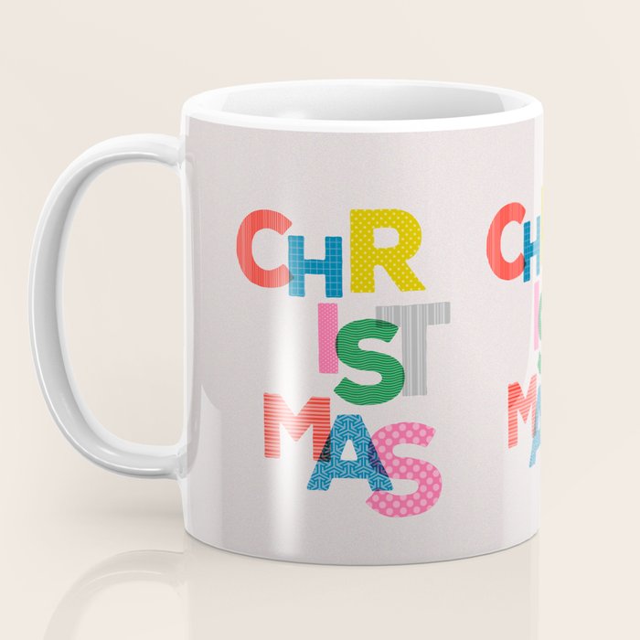 Christmas colorful typography Coffee Mug Gallery Image 3