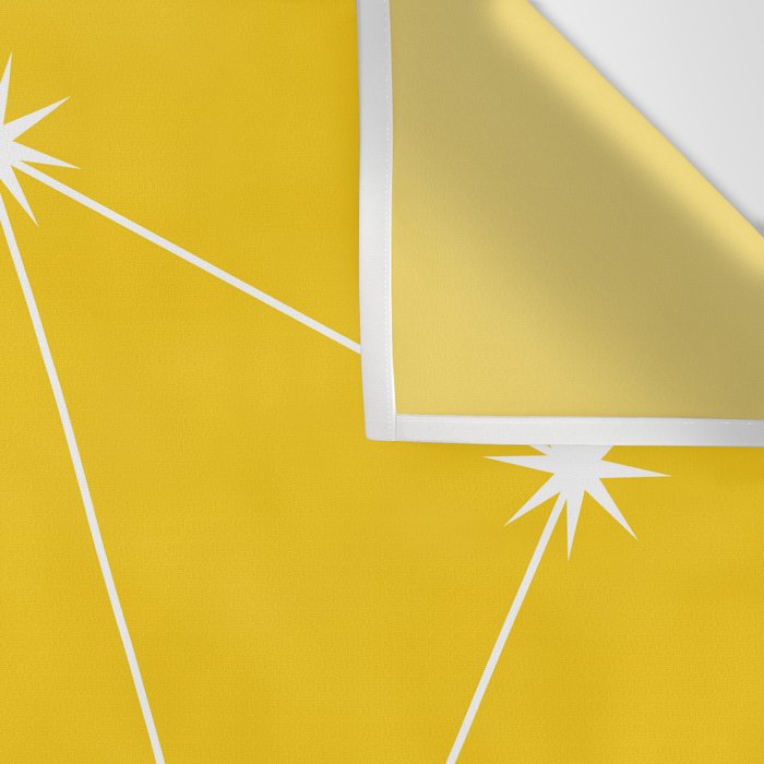 Libra Zodiac Star Constellation Line Art Bright Yellow Wall Tapestry Gallery Image 3