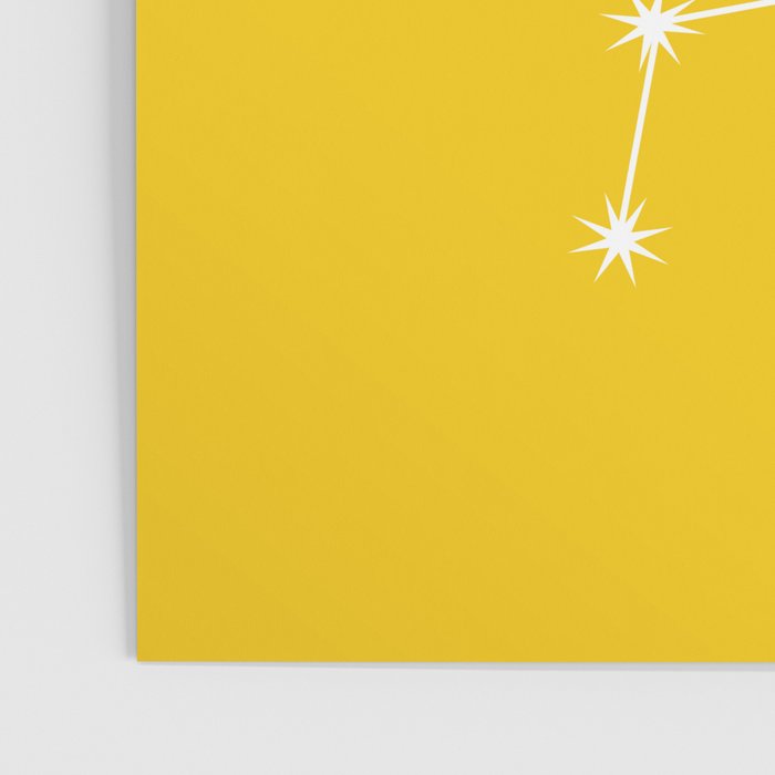 Libra Zodiac Star Constellation Line Art Bright Yellow Poster Gallery Image 3