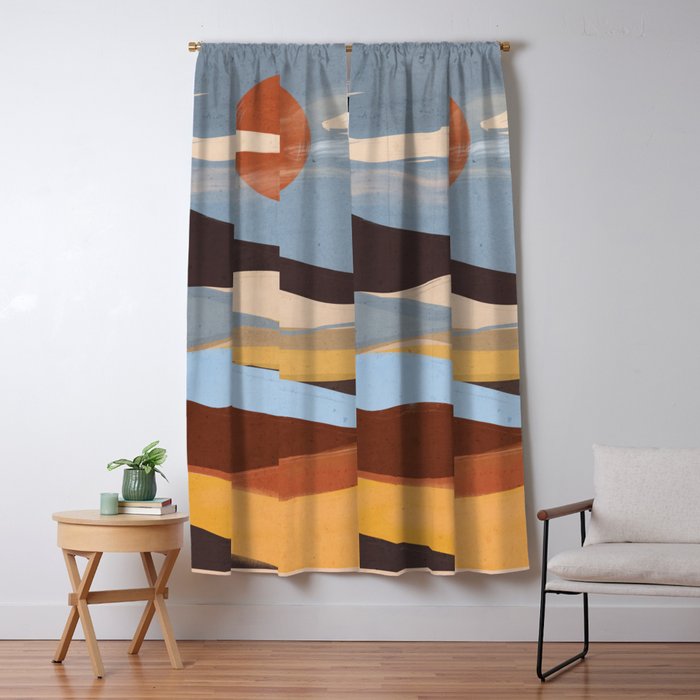 Abstract Art Landscape 63 Window Curtain Gallery Image 1