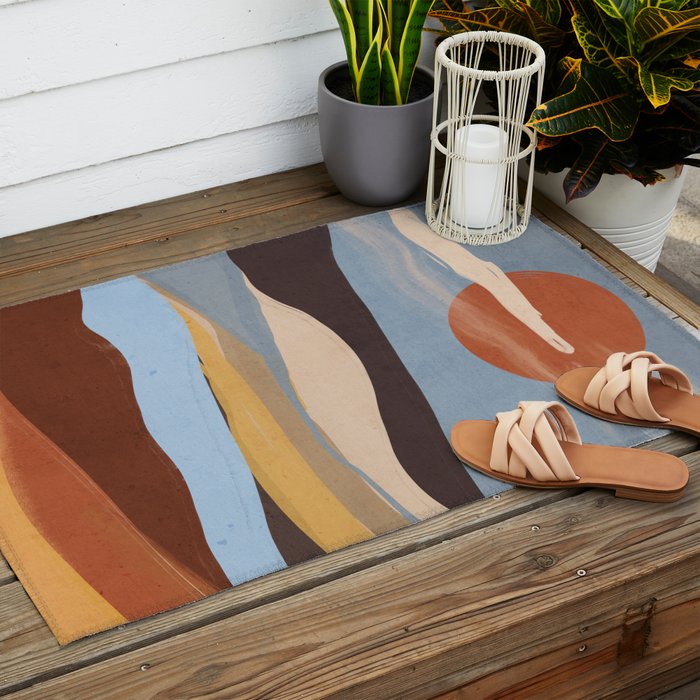 Abstract Art Landscape 63 Outdoor Rug Gallery Image 2
