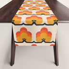 Retro Cloud Stripe 70s Floral Pattern Table Runner Gallery Image 1