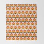 Retro Cloud Stripe 70s Floral Pattern Throw Blanket Gallery Image 2