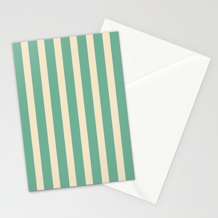 Simple Stripes Pattern - Light Green Stationery Card Gallery Image 2