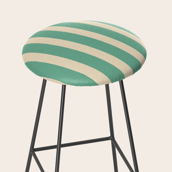Simple Stripes Pattern - Light Green Stool Gallery Image 2