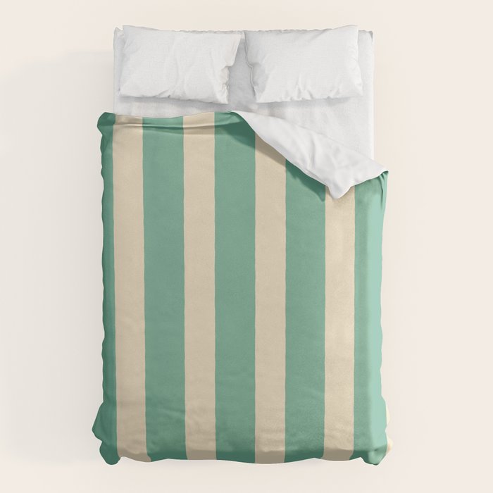 Simple Stripes Pattern - Light Green Duvet Cover Gallery Image 6